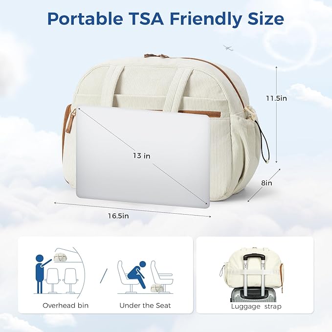 Gym Bag for Women, Puffer Travel Duffle Bag With Shoes Compartment & Wet Pocket, Carry On Tote Bag For Weekender, Overnight, Sport duffel bags for traveling (shallow cream-colored, Medium)