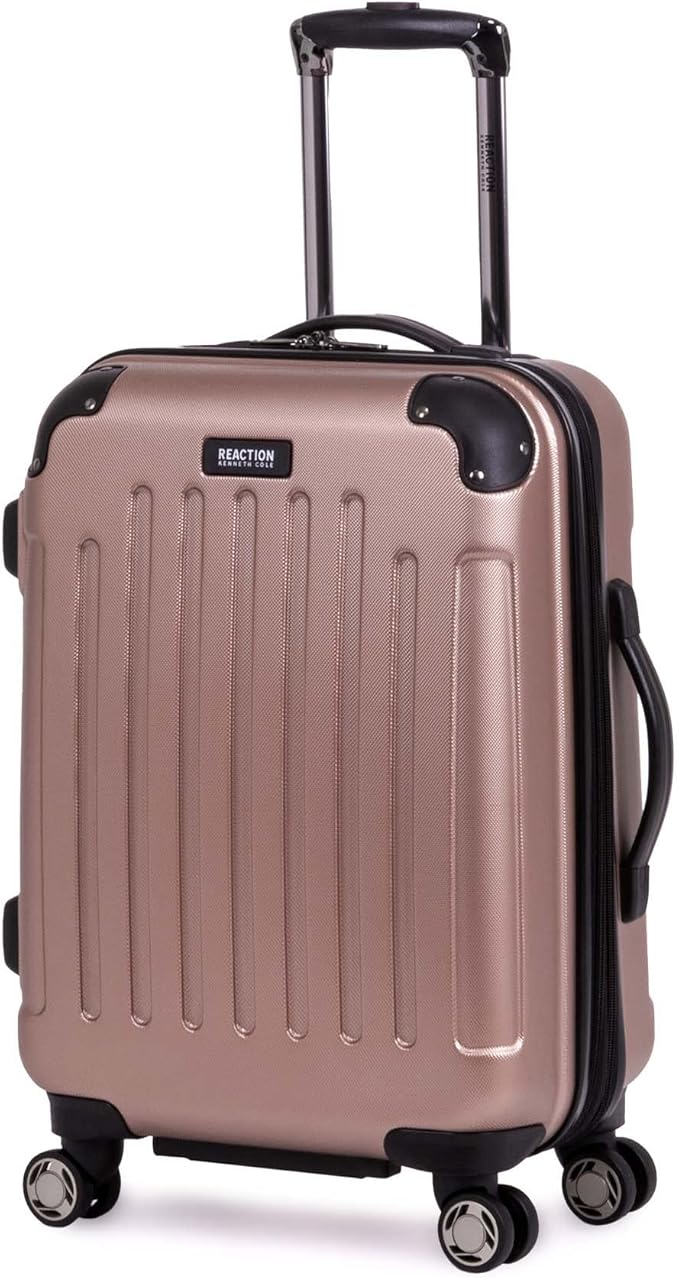 Kenneth Cole REACTION Renegade Luggage Expandable 8-Wheel Spinner Lightweight Hardside Suitcase, Rose Gold, 20-Inch Carry On
