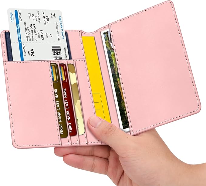FINTIE Passport Holder, Slim Travel Wallet RFID Blocking Card Case Cover Passport Cover Protector Essentials with Credit Card Slots for Women/Men | Slim, RFID Blocking, Card Case Cover, Essentials, Credit Card Slots