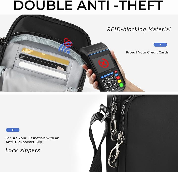 BROADREAM Small Sling Bag for Men, Anti-Theft Crossbody Sling Backpacks for Women - Mini Shoulder Chest Bag for Travel