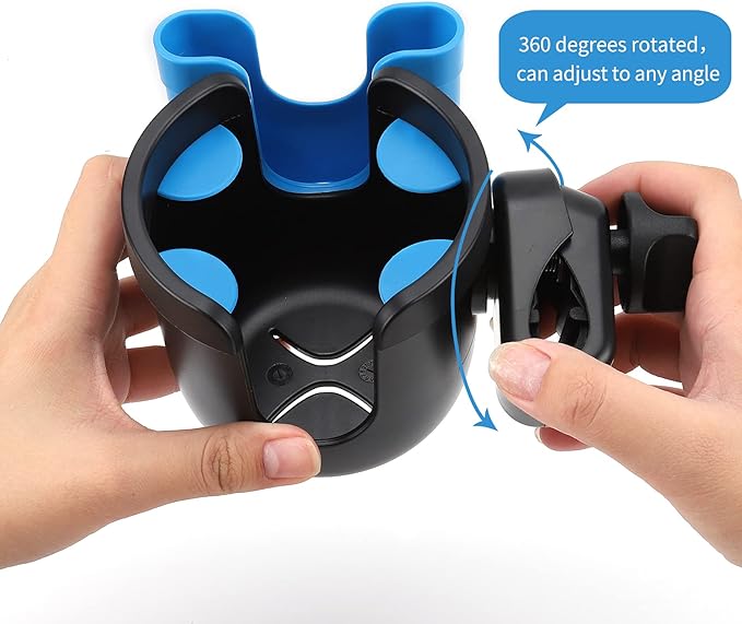 Accmor Stroller Cup Holder with Phone Holder, Bike Cup Holder, Universal Cup Holder for Uppababy Nuna Doona Strollers, 2-in-1 Cup Phone Holder for Stroller Bike Wheelchair Walker Accessory