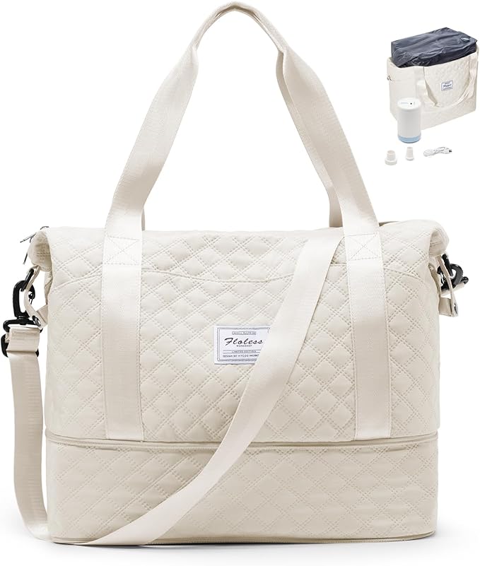 Vacuum Travel Bag with Pump, Vacuum Seal Bags for Clothing, Hospital Tote Bag for Labor and Delivery, Expandable Weekender Mommy Bags Women, Overnight Carry on Bag