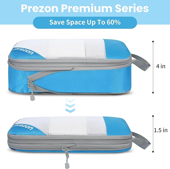 Compression Packing Cubes for Travel, Lightweight Vacation Travel Essentials, Travel Accessories for Suitcase Organizer Bags Set, Durable Luggage Organizer