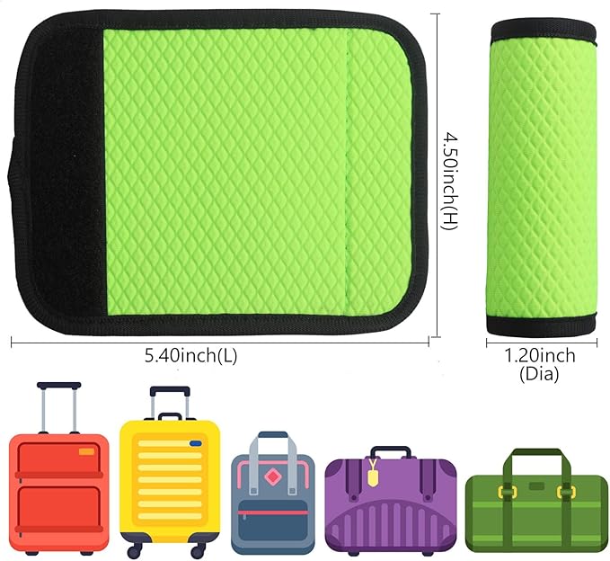 Luggage Handle Wrap for Suitcase/Carry On/Backpacks-Neoprene Luggage Handle Wraps Bright Luggage Identifiers/Tags/Spotter/Markers Travel Accessories/Essentials-Green