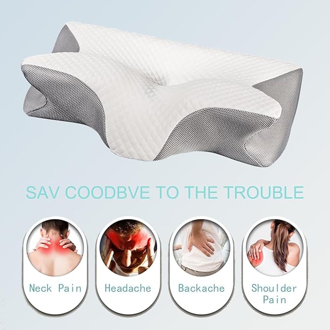 Neckhaven Pillow, Cervical Neck Pillow, Dreamers Relief Pillow for Pain Relief & Sleeping, Ergonomic Contour for Side Sleepers, Necks and Shoulder Support
