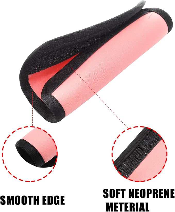 2pcs Pink Luggage Handle Wraps For Suitcase - Soft Suitcase Handle Covers for Travel Accessories（ Bright Color for Suitcase Tags Identifiers ）