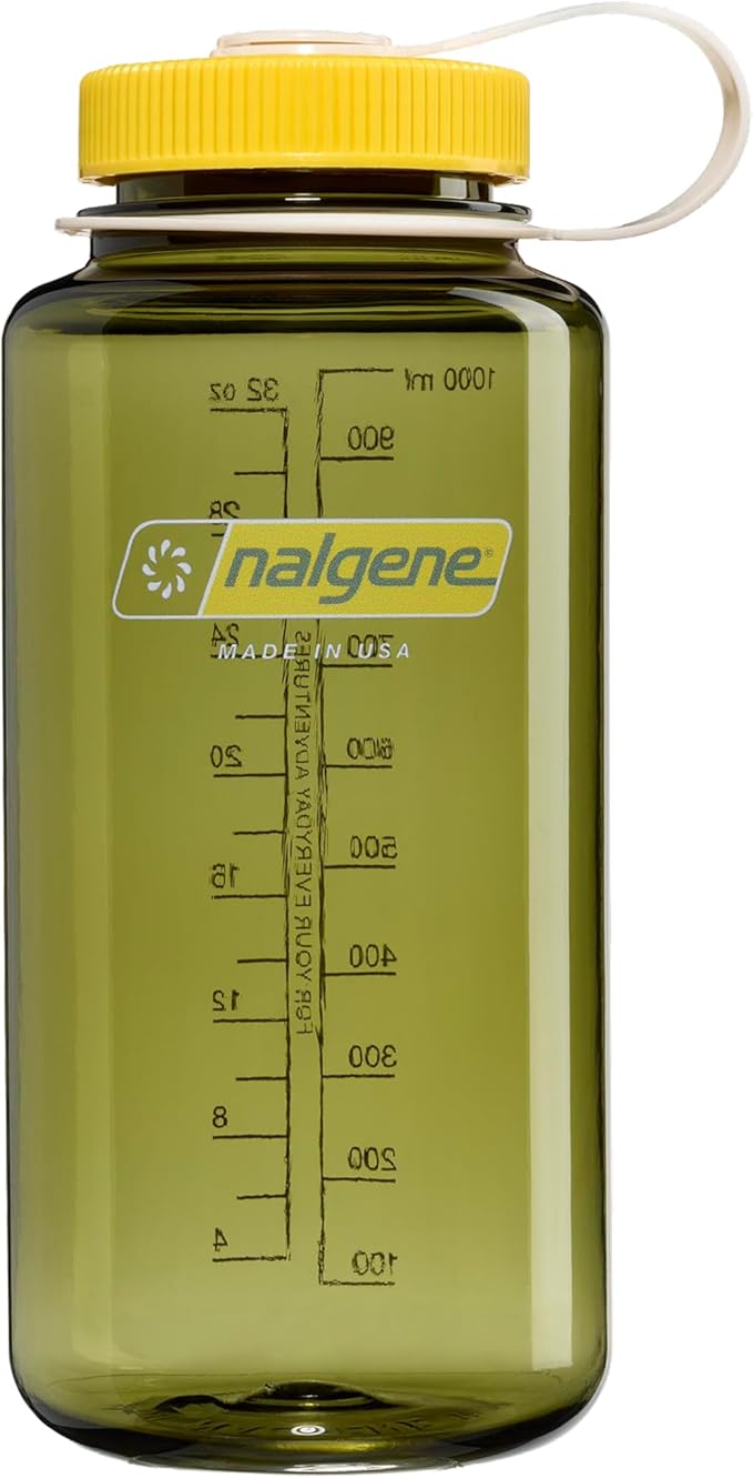 Nalgene 32 oz Wide Mouth Water Bottle | BPA-Free, Durable & Leak Proof, Lightweight Bottle for Hiking & Gym, Work & Travel