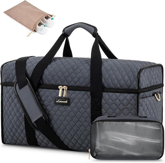 LOVEVOOK Travel Duffle Bag - Weekender & Overnight Bag with Toiletry & Wet Pocket, Carry-On Size, 3pc Set