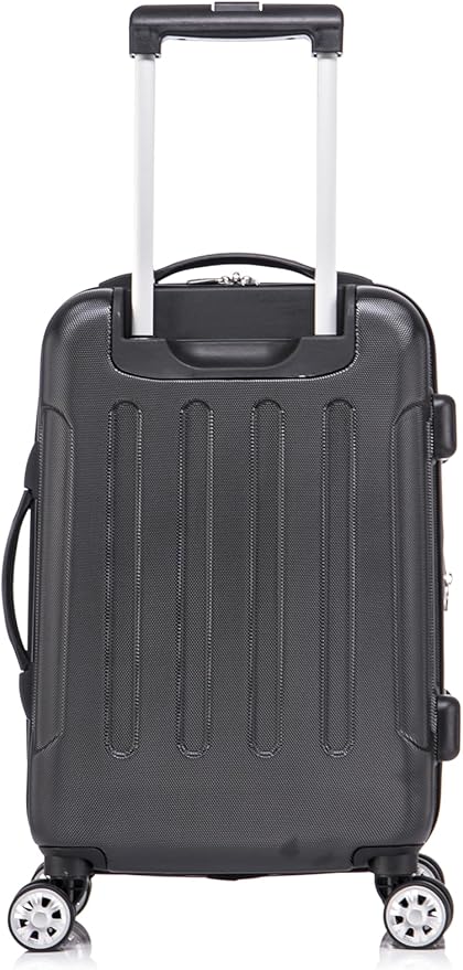 Rockland London Hardside Spinner Wheel Luggage Set, Black, Carry-On 20-Inch and Tote 14-Inch (F1902-BLACK)
