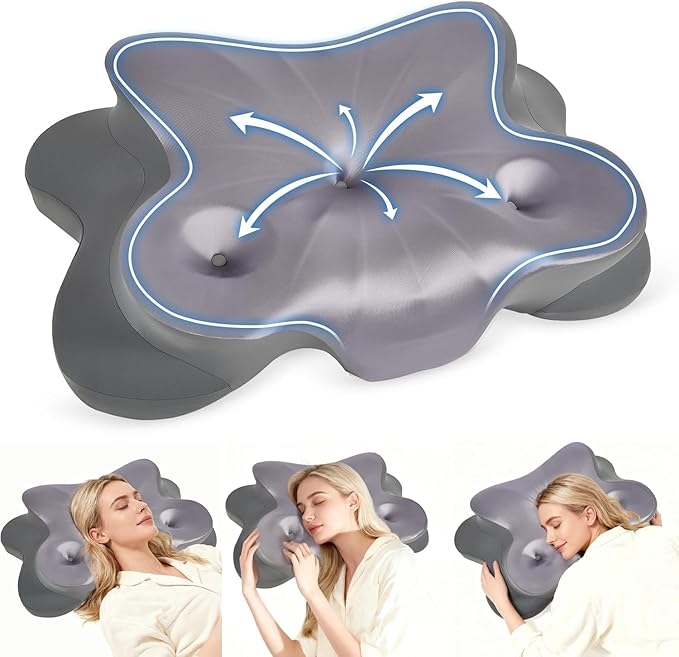 Cervical Pillow for Neck and Shoulder,Contour Memory Foam Pillow,Ergonomic Neck Support Pillow for Side Stomach Back Sleepers with Skin-Friendly Pillowcase