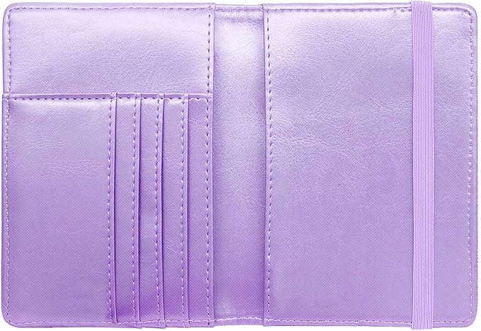 Passport Holder Cover,Traveling Passport Case Glitter Cute Passport Wallet for Women Purple