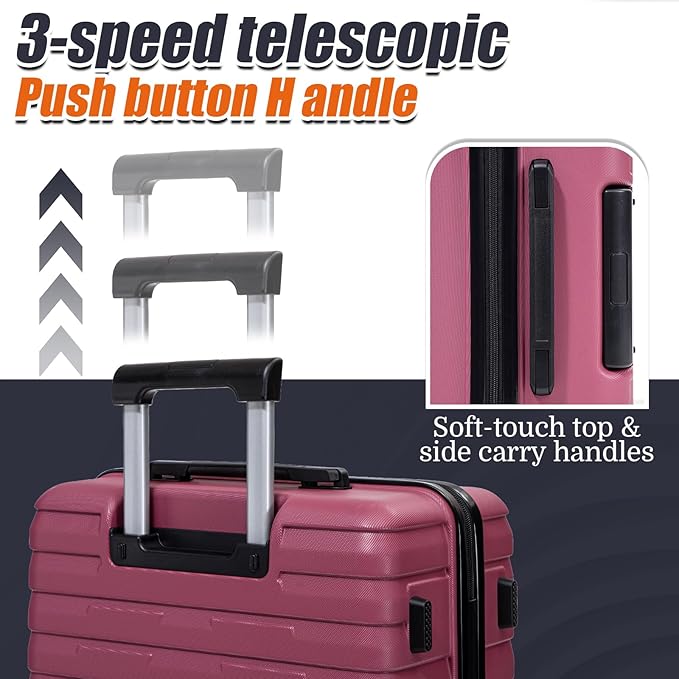 Luggage Sets 5 Piece Suitcases with Wheels, Suitcase Set ABS Hard Case Luggage with Spinner Wheels Durable Travel Luggage