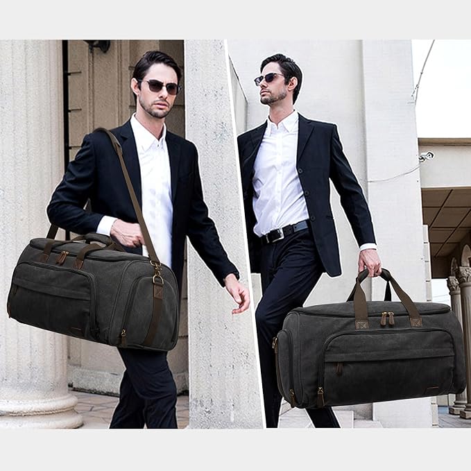 S-ZONE Carry On Garment Bag for Travel Convertible Duffle Bags for Men Women 2 in 1 Hanging Suitcase Business with Toiletry Bag