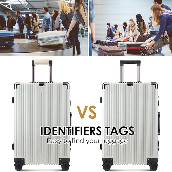 Leather Luggage Handle Wraps for Suitcase, 2 Pack Luggage Handle Cover Identifiers Tags Markers for Travel Accessories (Beige 1)