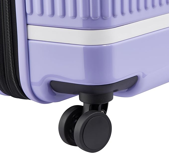 florence by mills Spin Me Away Hardside Expandable Luggage with Spinner Wheels, Lavender, Checked-Medium 24 Inch