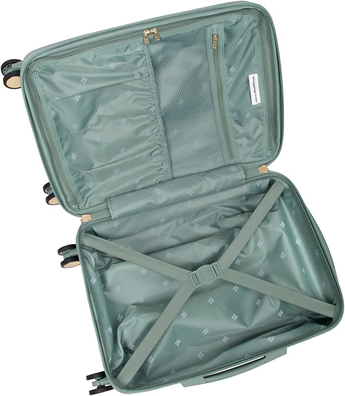 It Luggage Luxuriant 31" Hardside Checked 8 Wheel Expandable Spinner, Iceberg Green