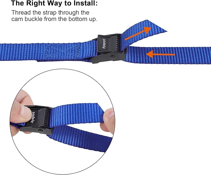 Ayaport Lashing Straps with Buckles Adjustable Cam Buckle Tie Down Cinch Strap for Packing