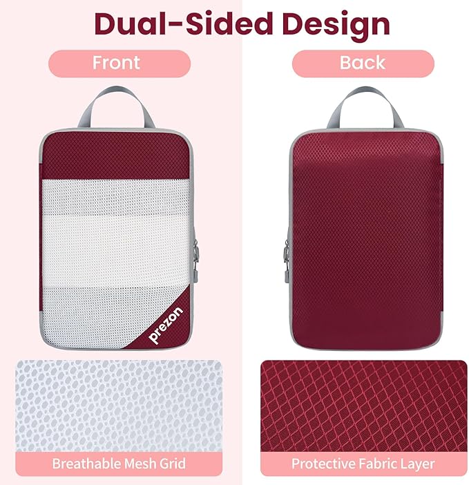 Compression Packing Cubes for Travel, Lightweight Vacation Travel Essentials, Travel Accessories for Suitcase Organizer Bags Set, Durable Luggage Organizer