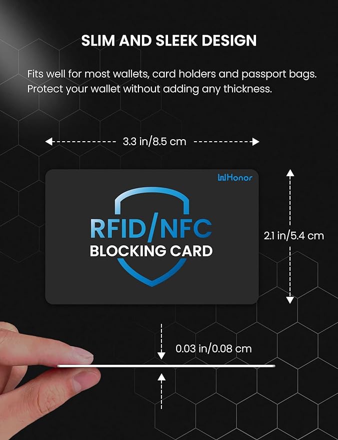 WHonor RFID Blocking Card 20 Pack, Bank Debit Credit Card Protector, Anti-Theft Contactless NFC Blocker, Entire Wallet Protection (20)