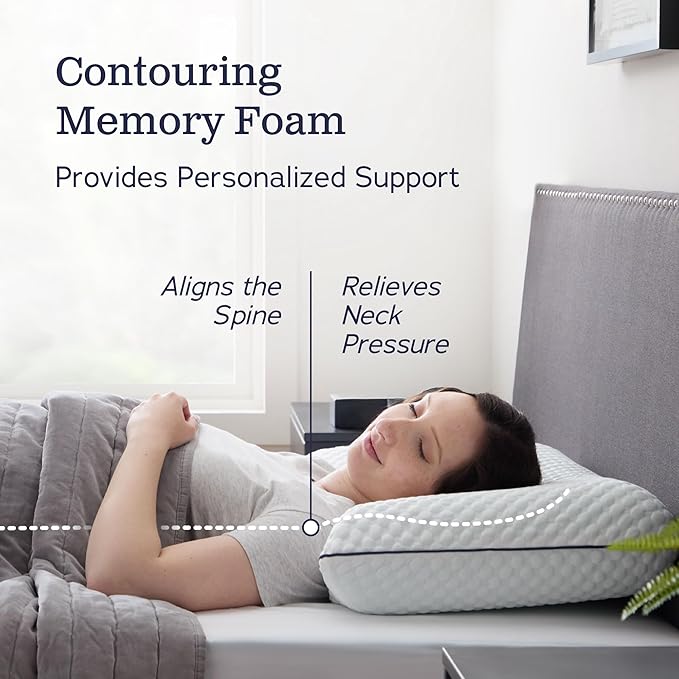 Weekender Gel Memory Foam Pillow - Queen Size - 1-Pack - Medium Firm Feel - Neck and Shoulder Support - Side & Back Sleepers - Home, Hotel, & Hospital Essentials - CertiPur Certified