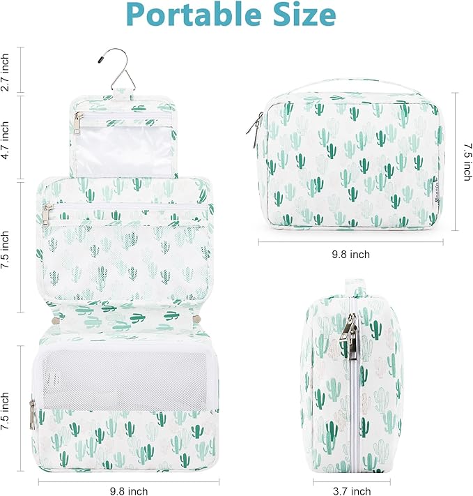 Mossio Hanging Toiletry Bag with Sturdy Hook - Large Portable Cosmetic Makeup Travel Organizer for Men & Women