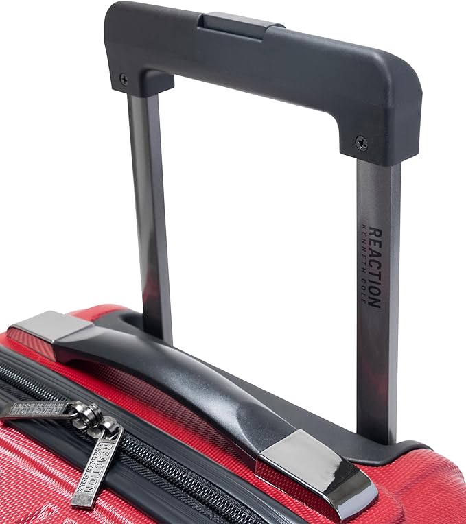 Kenneth Cole REACTION Out of Bounds Lightweight Hardshell 4-Wheel Spinner Luggage, Scarlet Red, 24-Inch Checked