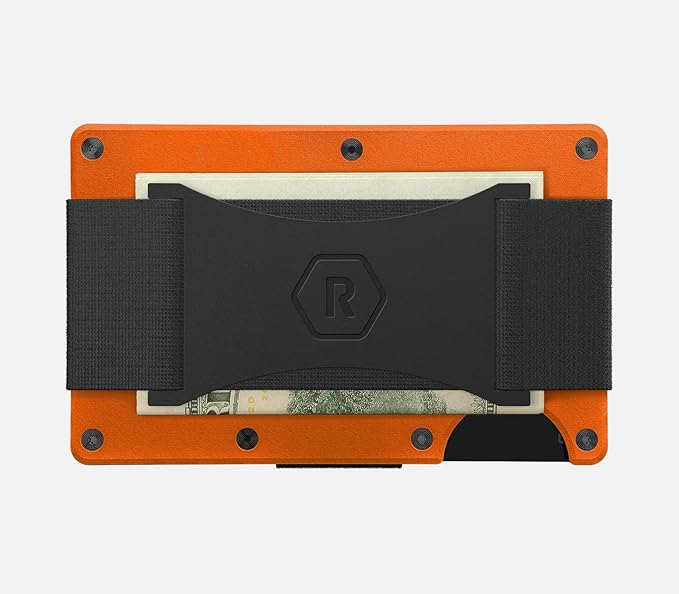 Ridge Wallet for Men - Slim Minimalist Compact Wallet and Card Holder, RFID Protected Front Pocket Wallets for Men with Integrated Cash Strap