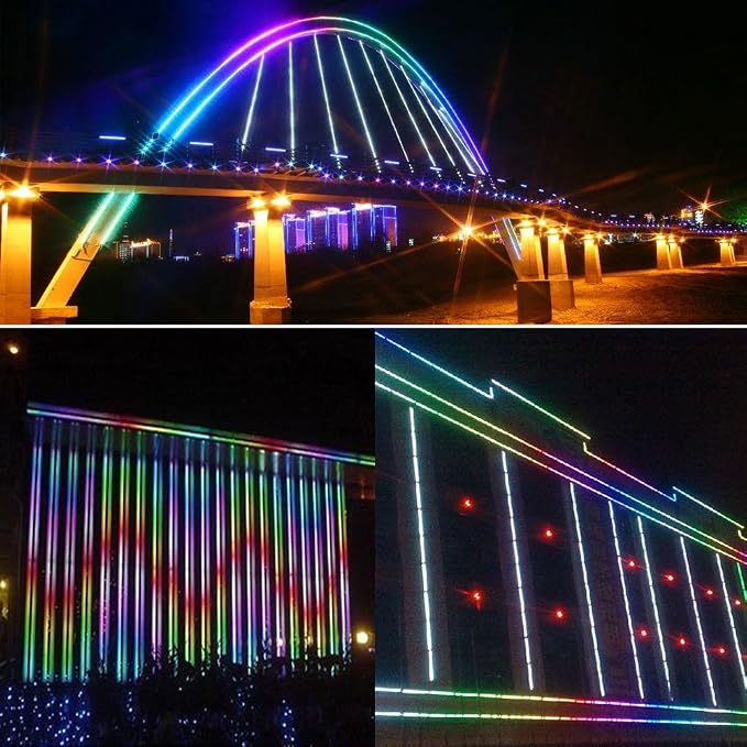 30ft 2-Wire Waterproof 1/2" LED Rope Light Kit, 110V-120V PVC 30 LED/M Tube Lights Strip for Background, Outdoor, Christmas, Home Decoration(Multi-Color)