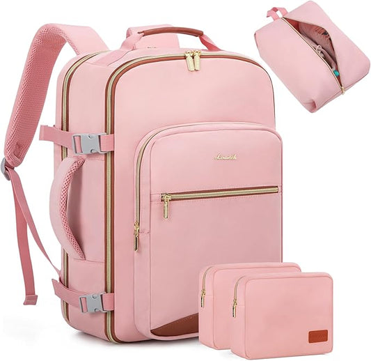 LOVEVOOK 40L Travel Backpack for Women Men,Waterproof Airline Approved Carry On Luggage Travel Essentials,TSA Carry On Backpack Personal Item Travel Bag Suitcase Weekender Traveling with Packing Cubes