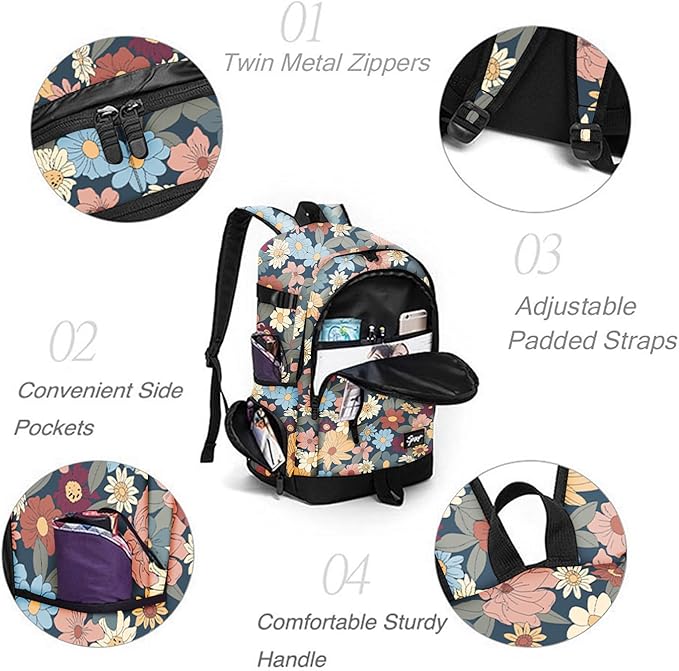 rickyh style School Backpack Travel Bag for Men & Women Lightweight College Back Pack with Laptop Compartmen