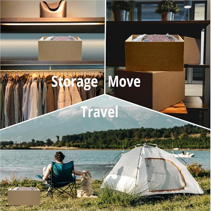 12 Pack Travel Space Saver Vacuum Storage Bags, Vacuum Seal Compression Bags for Clothes, Packing, Luggage, Blankets, Comforters and Pillows, Cordless Rechargable Electric Pump Included
