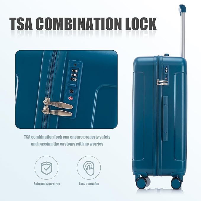 Merax 3 pcs/set in ABS Spinner Wheel Luggage Set, Carry on Suitcase