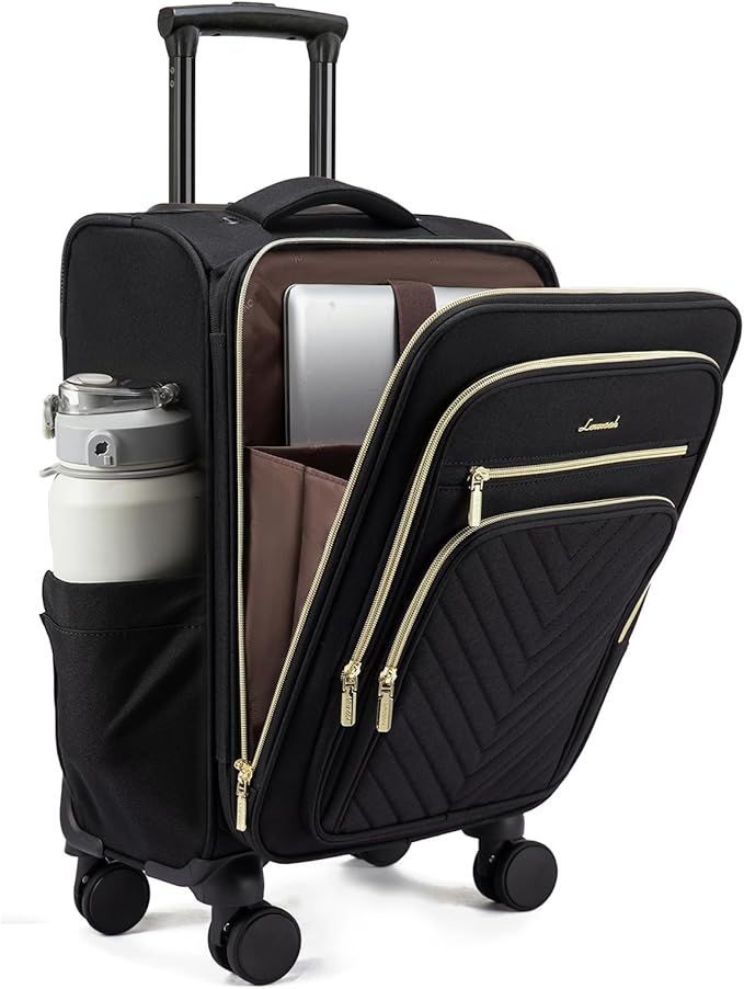 LOVEVOOK Carry On Luggage 22x14x9 Airline Approved,20 Inch Carry On Suitcases with Wheels,Softside Rolling Suitcase with TSA Lock for Women Men,Lightweight Travel luggage