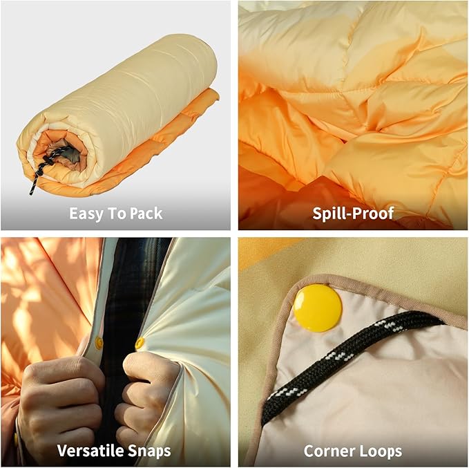 Camping Blanket, Puffy Blankets Lightweight Windproof Resistant for Outdoors,Hiking, Backpacking,Car,Picnic,Stadium