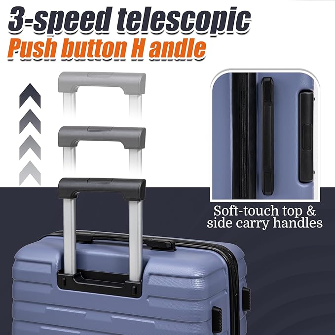 Luggage Sets 5 Piece Suitcases with Wheels, Suitcase Set ABS Hard Case Luggage with Spinner Wheels Durable Travel Luggage