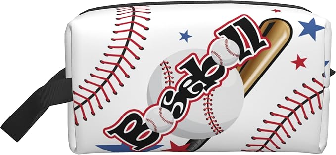 Kids Travel Toiletry Bag for Boys Girls - Waterproof Makeup Pouch Hanging Cosmetic Wash Bags Dopp Kit Shaving Bag for Toiletries Accessories(Baseball)