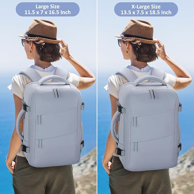 Large Travel Backpack for Women Personal Item for Airlines17 Inch Laptop Backpack College Business Work Weekender Hiking Womens Travel Backpack Blue