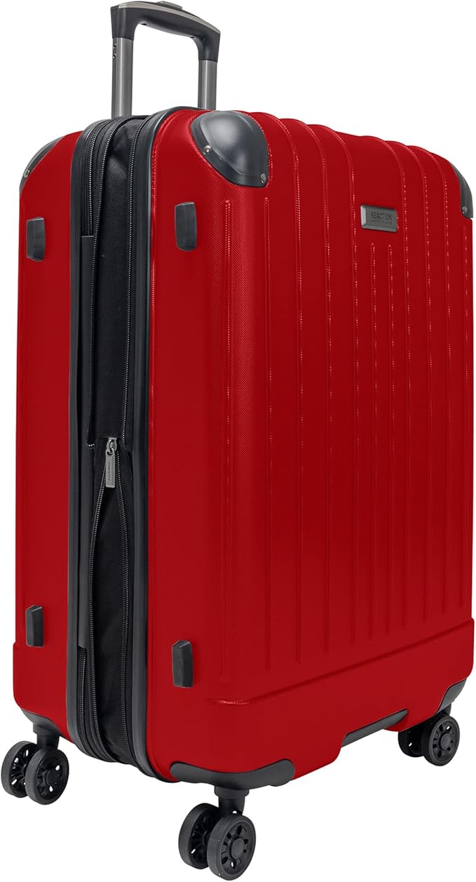 Flying Axis Collection Lightweight Hardside Expandable 8-Wheel Spinner Luggage, Cherry Red, 24-Inch Checked