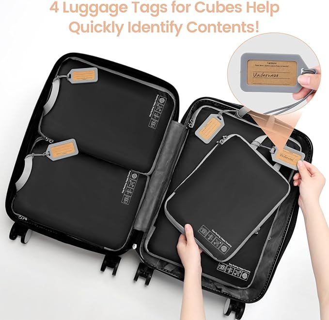 Cambond Compression Packing Cubes for Travel - Lightweight Expandable Travel Bags Luggage Organizers Travel Essentials Compression Cubes for Travel Space Saver for Carry on Suitcases Organizer