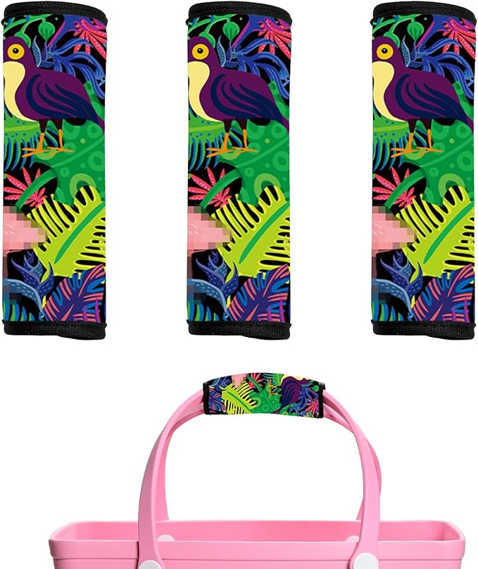 Luggage Handle Wrap 3Pcs Suitcase Identifier - Bogg Bag Strap Wrap Cover, Easy Identification Bright Neoprene Marker Sleeve Grips Comfort Travel Accessories for Airport (Y10)