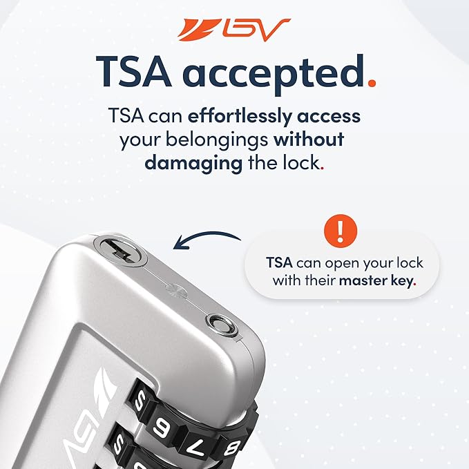 TSA Accepted Luggage Travel Lock, Set-Your-Own Combination Lock for School Gym Locker, Luggage Suitcase Baggage Locks, Filing Cabinets, Toolbox, Case (Silver, 2 Pack)