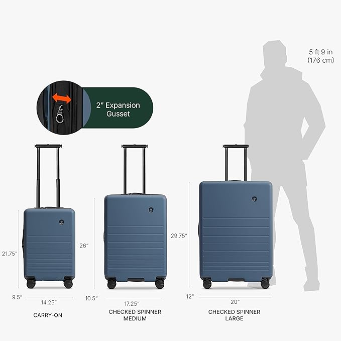 Traveler's Choice Markham Hardside Expandable Luggage with Hinomoto Spinner Wheels, 30-Inch Large, Navy