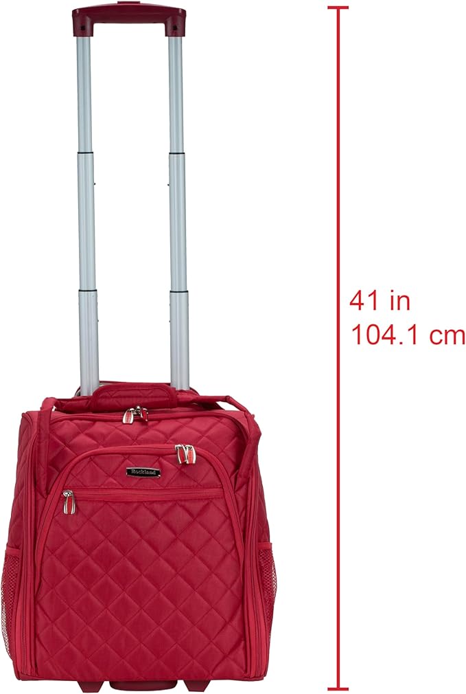 Rockland Melrose Upright Wheeled Underseater Luggage, Red, Carry-On 15-Inch