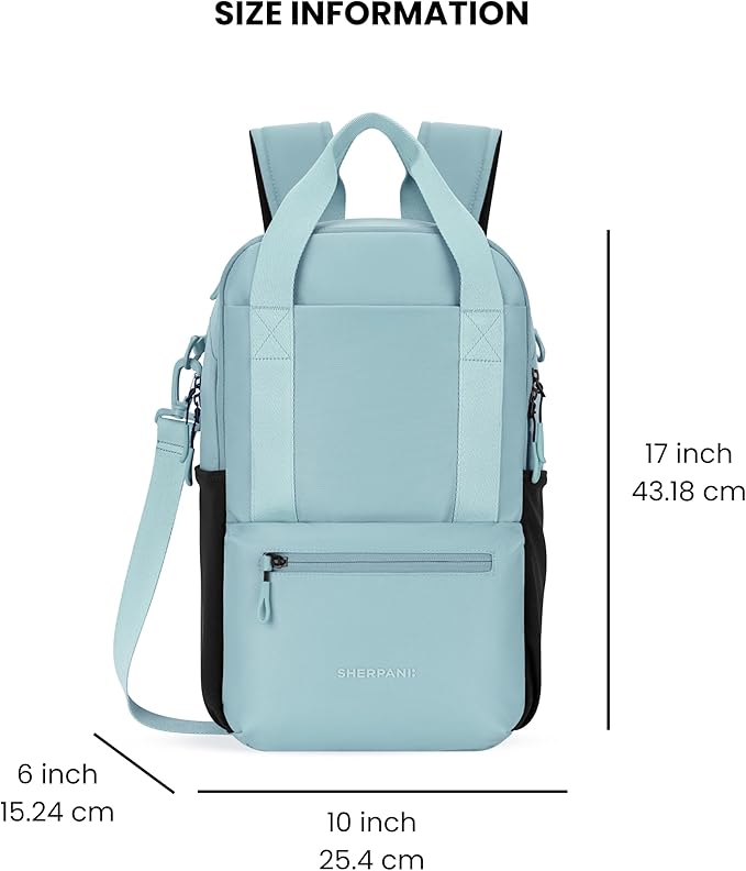 Sherpani Camden, Convertible Backpack, 3 in 1 Tote Bag, 18L Travel Backpack, Crossbody Bag, Cross Body Purse, Travel Gifts, RFID Protection, Fits 13” Laptop (Surf)