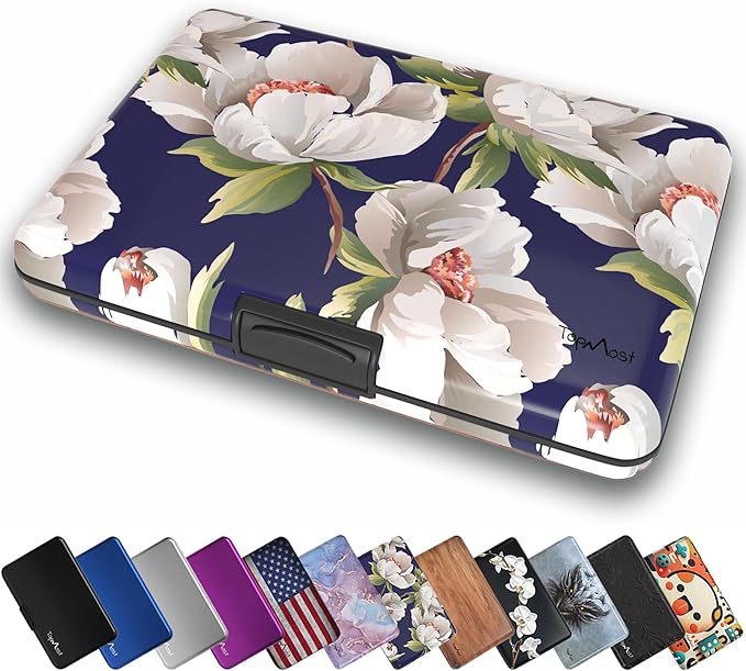 TopMost Aluminum Wallet, Card Case Wallet, Metal RFID Credit Card Holder for Men & Women, 6 Cotton Slots for 10-12 Cards And Bills, Rfd Protective