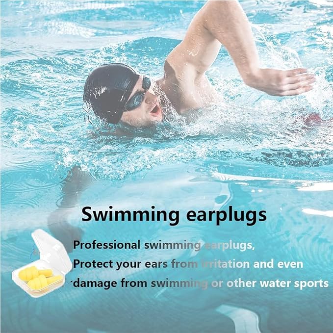 Ear Plugs, 8 Pairs Reusable Earplugs for Sleeping Noise Cancelling Waterproof Noise Reduction Earplugs for Sleeping, Swimming, Snoring, Concerts, Work, Noisy Places