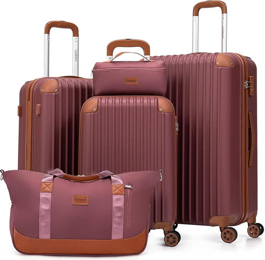 Luggage Sets 5 Piece Suitcases with Wheels, Suitcase Set ABS Hard Case Luggage with TSA Lock Spinner Wheels Durable Travel Luggage