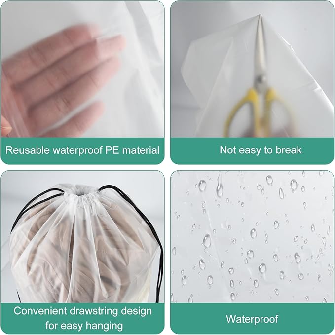 26 Pcs Shoe Bags for Travel，PLULON Clear Drawstring Travel Shoe Bags for Packing Waterproof Dustproof Shoes Organizer Pouch Travel Accessories Shoe Storage Bag for Women Men Portable Travel Essentials