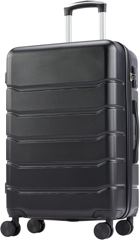 NEWBULIG 28 Inch Carry on Luggage, Lightweight Expandable Rolling Suit Case with TSA Lock, Hard Shell ABS Suitcase with Double Spinner Wheels, Black