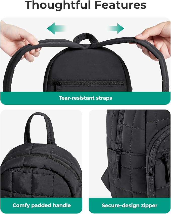BAGSMART College Laptop Backpack, Mini Backpack for Women, Lightweight Small Backpack Purse, Bookbag for Work College, Water Resistant, Camel